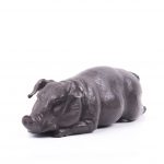 Antique bronze sculpture of a Pig