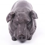 Antique bronze sculpture of a Pig - Image 2
