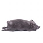 Antique bronze sculpture of a Pig - Image 3