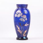 Blue glass vase.