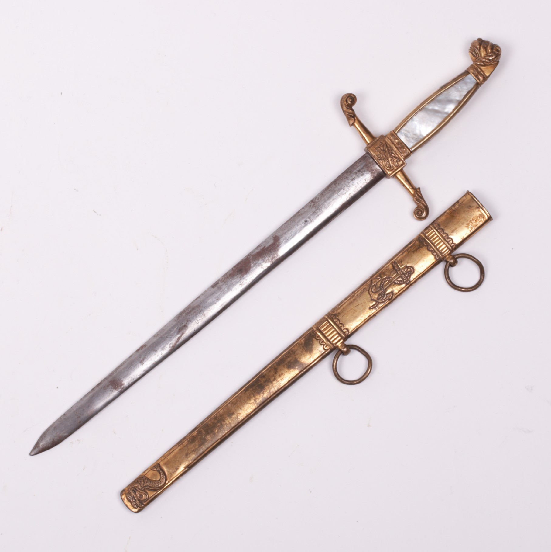 Swedish Navy Dagger. Reign of Charles XIII. - Antique weapons, collectibles,  silver, icons, bronze, swords, daggers..