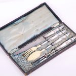 4 Piece Silver Serving Set for Meat and Salad.