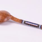Russian Carved Wood Spoon with Enamel Handle. - Image 3