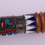Russian Carved Wood Spoon with Enamel Handle. - Image 4