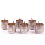 6 Piece French Silver Beakers Set.