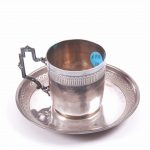 French Silver Tea Cup & Saucer. - Image 2