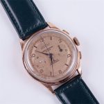 (English) Exactus 18K Gold Chronographe Wrist Watch.