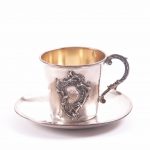 French Silver Tea Cup & Saucer.