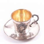 French Silver Tea Cup & Saucer. - Image 2