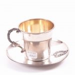 French Silver Tea Cup & Saucer. - Image 3