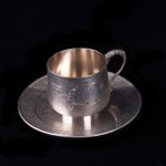 法国银茶杯和茶托。 - 图片 2