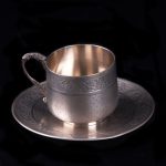 法国银茶杯和茶托。 - 图片 3
