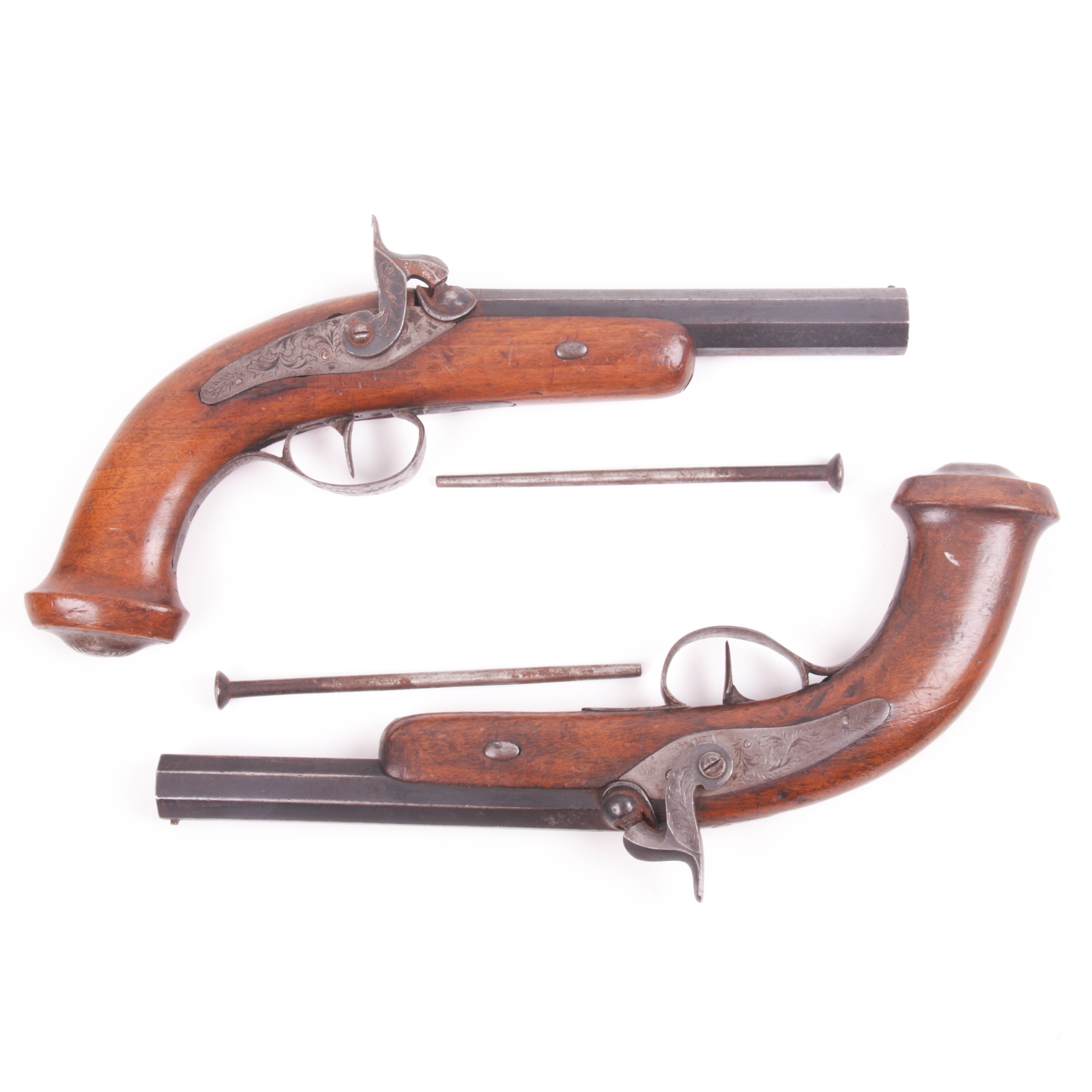Pair of Antique French Percussion Pistols