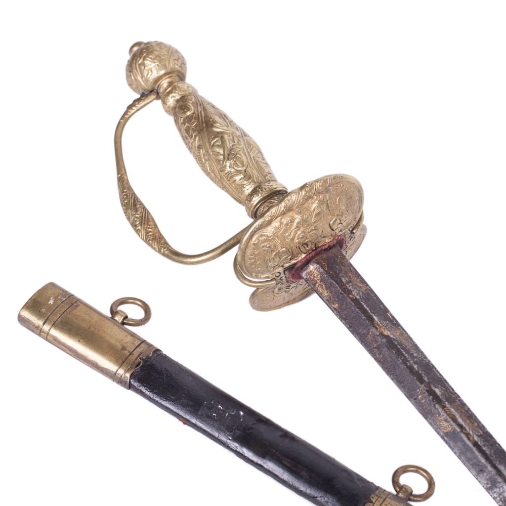 French Navy Officer's Sword with Decorative Hilt