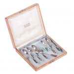 Russian silver and niello tea-spoon set