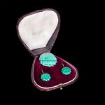 Russian set of brooch and earrings in a box