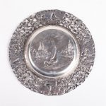 (English) Dutch Silver Dish with a View of Delft City Canal - Image 2