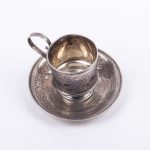Antique Russian Silver Cup with Saucer - Image 2