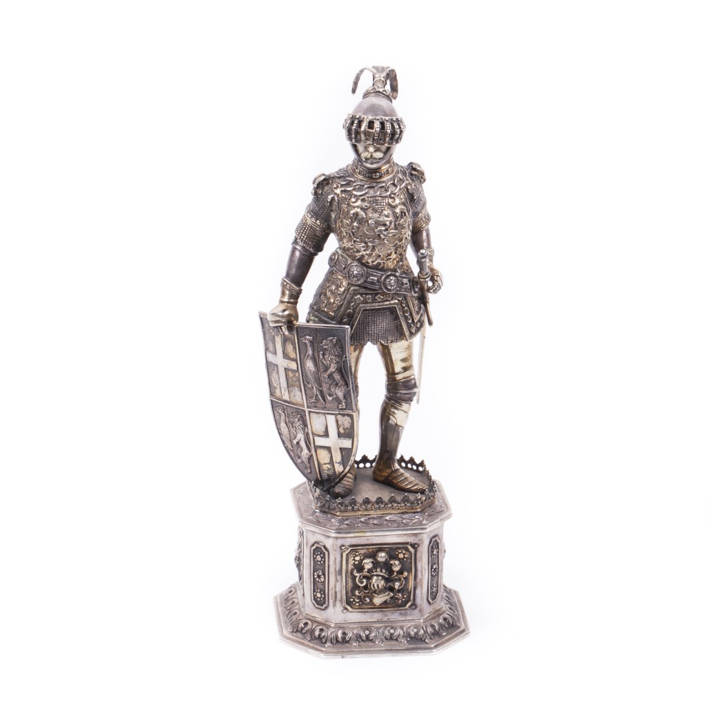 Antique Sterling Silver Knight Figure