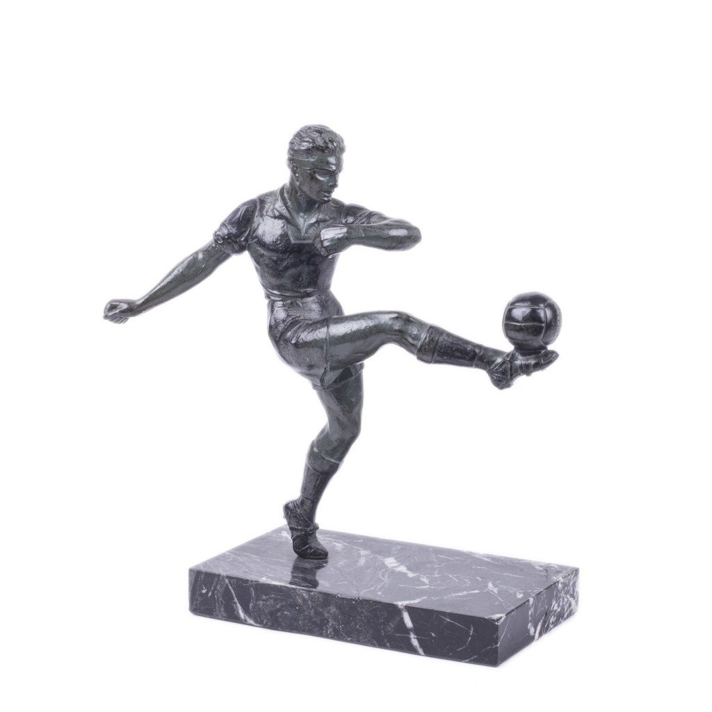 Spelter Footballer Sculpture