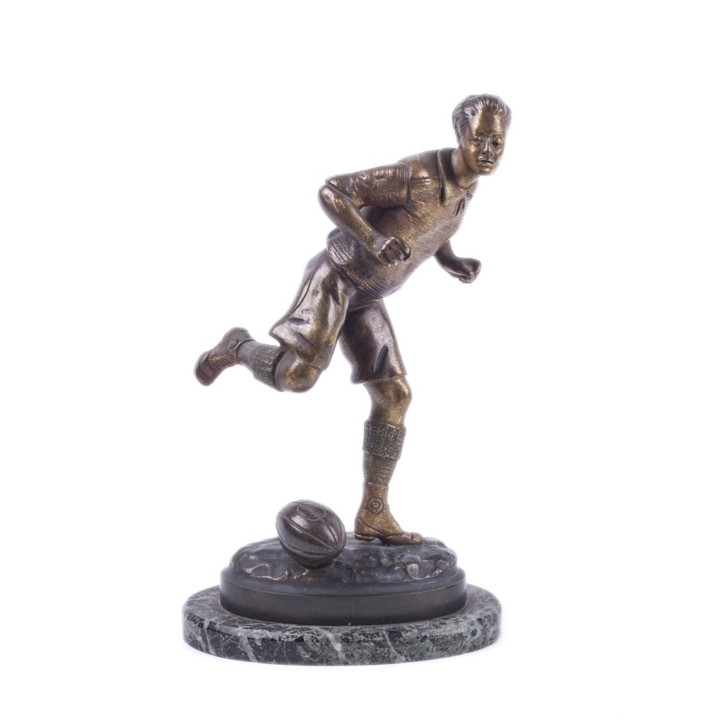 Georges Omerth Bronze Footballer Sculpture