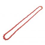 Antique Rose coral necklace with a 18K-0.750 gold lock