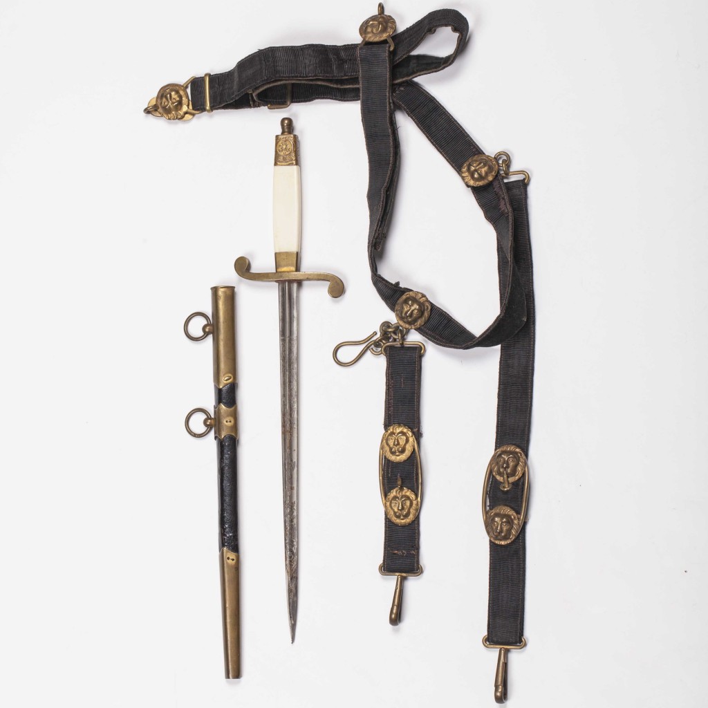 Russian Imperial Navy Dagger with original belt and hangers