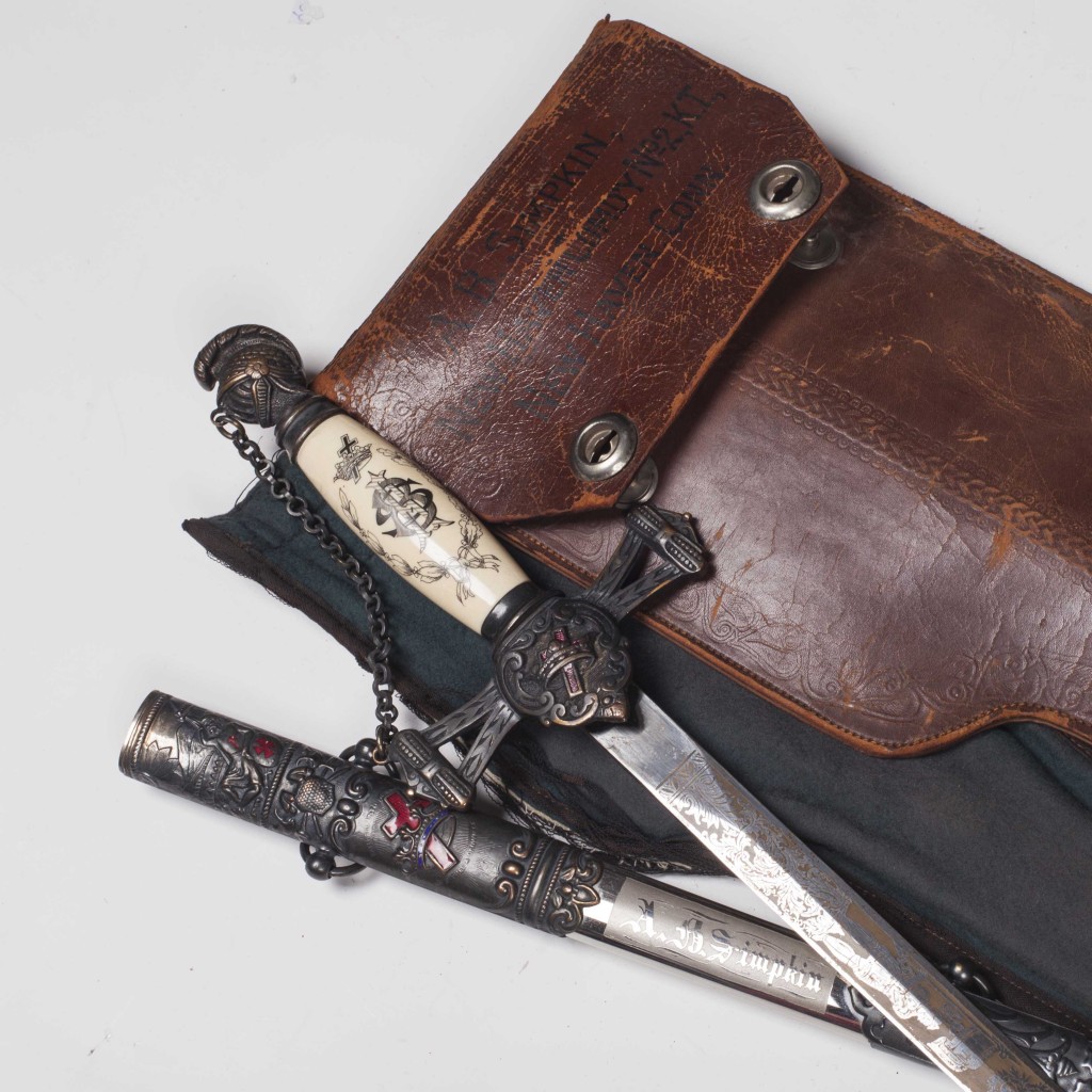 Antique Masonic Knights Sword in Original Case