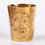 Antique France set of 8 Art Nouveau silver gilt beakers - Image 5