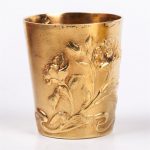 Antique France set of 8 Art Nouveau silver gilt beakers - Image 4