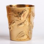 Antique France set of 8 Art Nouveau silver gilt beakers - Image 2