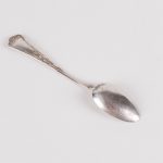 (English) Antique silver set of 12 tea spoons in a wooden box. Europe — изображение 5