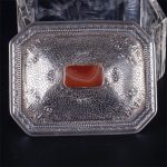 Antique silver mounted jewelry box with cornelian stone - Image 5