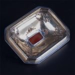 Antique silver mounted jewelry box with cornelian stone - Image 4