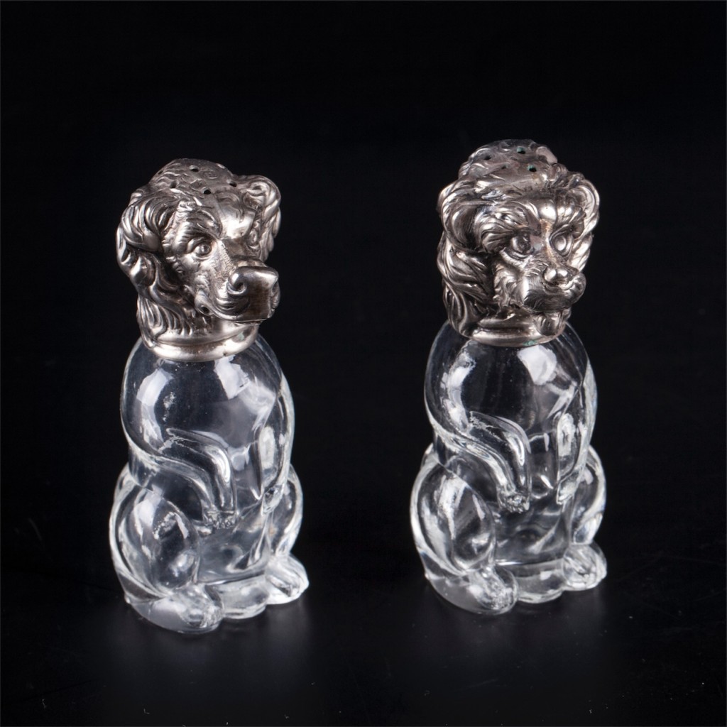 Antique pair of salt and pepper shakers