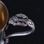 Magnificent antique silver cup applied with a bug - Image 6