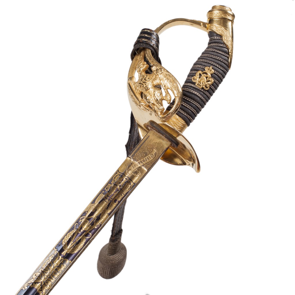 Exceptional M-1889 German Shooting Award Damascus Sword