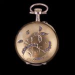 Gold Open Face Pocket Watch with Jewels