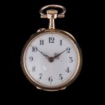Gold Open Face Pocket Watch with Jewels - Image 2