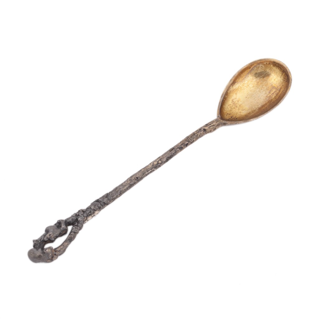 Russian Silver cast tea-holder spoon “Bears
