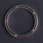 Gold, 18K mens wedding ring with diamonds. Co designed by Damiani and Brad Pitt. 10 diamonds. Diameter: 20.66 mm. Weight: 7.5 g.