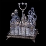 Antique silver cruet stand of 6 pieces - Image 7