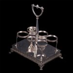 Antique silver cruet stand of 6 pieces - Image 5