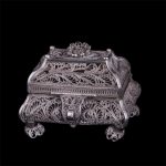 Russian silver filigree casket