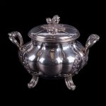 Elegant French silver sugar bowl. Marked Alphonse Debain