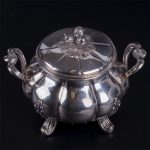 Elegant French silver sugar bowl. Marked Alphonse Debain - Image 9