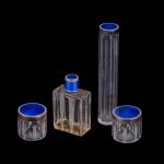 Antique perfume set of 4 glass pieces. France