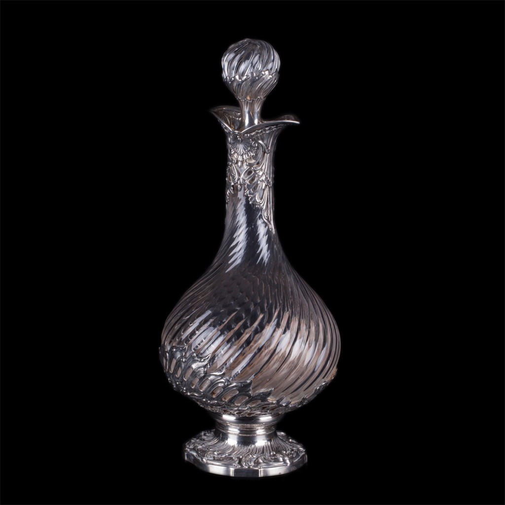 Antique French silver mounted decanter