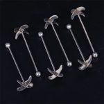 Set of 6-pieces of silver swizzle sticks on stand - Image 4