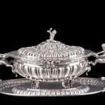 Antique Italy huge magnificent silver dinner set of 2 pieces